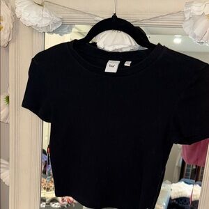 TNA Black Ribbed Top